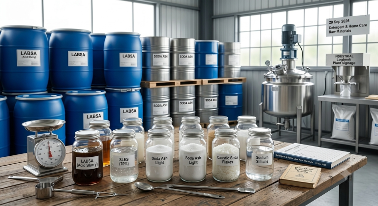Detergent Raw Materials: The Complete List of Chemicals for Powder, Liquid and Dishwash Manufacturing
