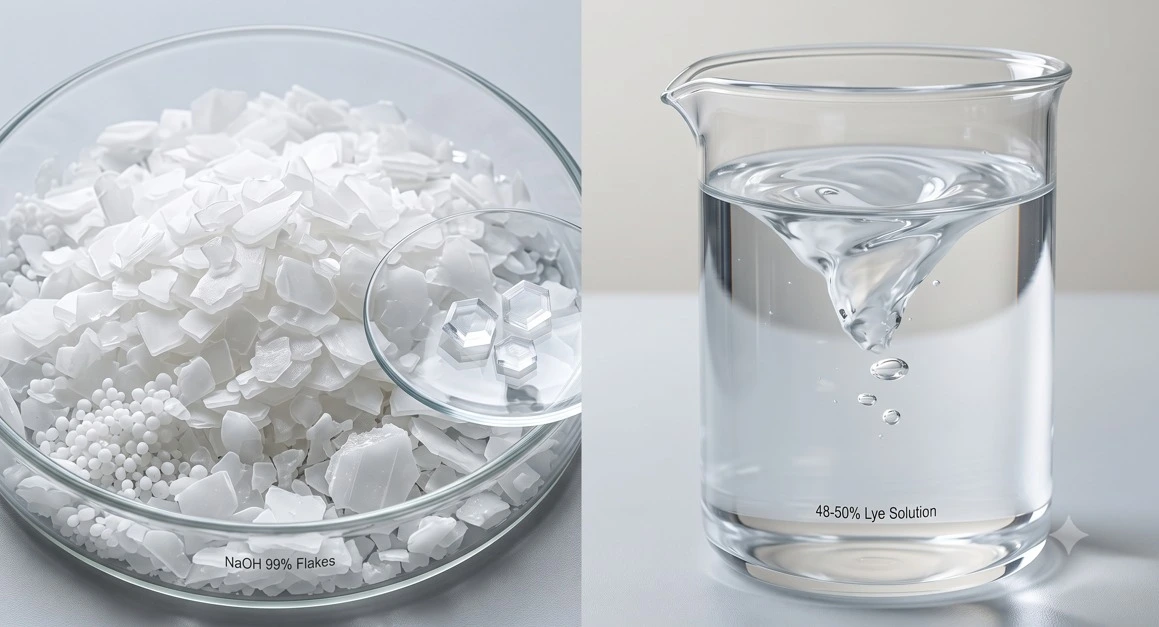 Caustic Soda Flakes vs Caustic Soda Lye: Which Form to Buy and What Each Really Costs per kg of NaOH