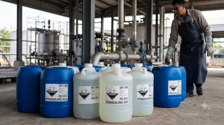 Hydrochloric Acid 33%: Uses, Packaging, Safe Handling, Dilution Table and How Much to Order